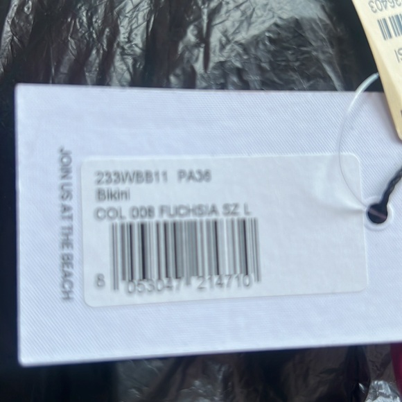 The ATTICO Fuchia Sheen Side Tie Bikini Set - Picture 11 of 11